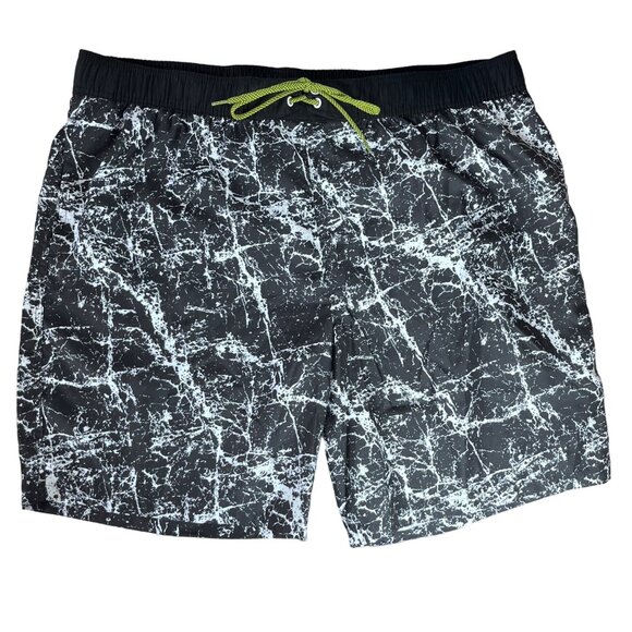 Cascade Sport Swim Trunks Mens XXL Black White New Shorts Summer - Picture 1 of 10